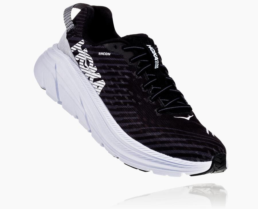 Hoka Mens Running Shoes NZ - Hoka One One Rincon Black/White (NMC265047)